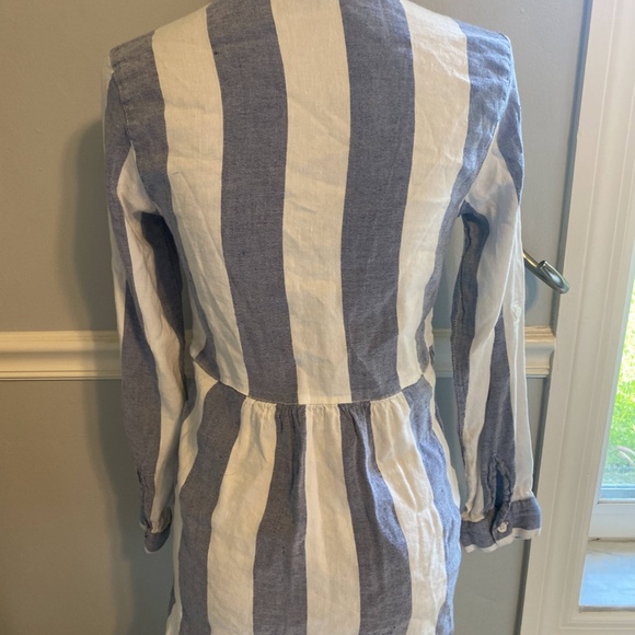 Tommy Bahama blue and white stripe button down dress - Picture 3 of 4